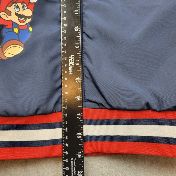 Super Mario Brothers Bomber Jacket Boys Size 8 Medium Blue - Picture 10 of 16